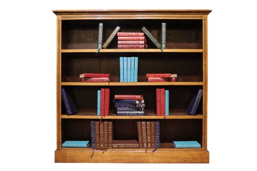 Edwardian Golden Oak Open Bookcase, Circa 1900
