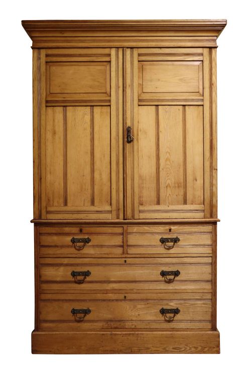 Fine English Ash Press Cupboard in the Manner of Maple & Co., C.1880