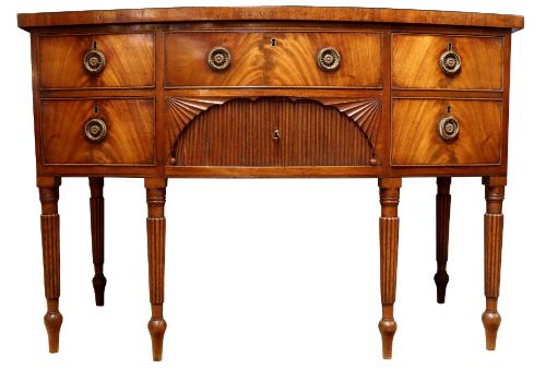 Elegant Regency Mahogany Bow Fronted Sideboard, Circa 1810