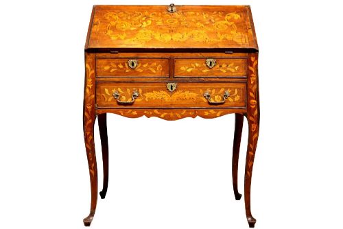 Fine Dutch Floral Marquetry Bureau, Circa 1800
