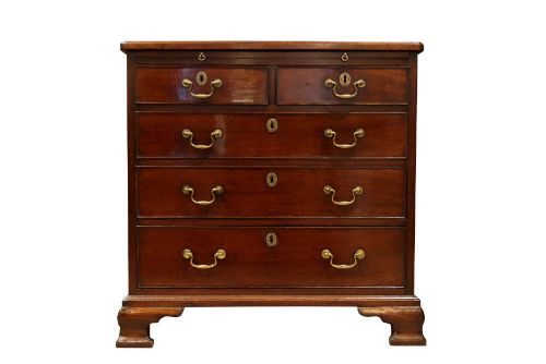 Small George III Mahogany Chest of Drawers with Brushing Slide, Circa 1775
