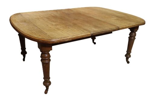 Victorian Oak D-end Extending Dining Table with Single Leaf, Circa 1870