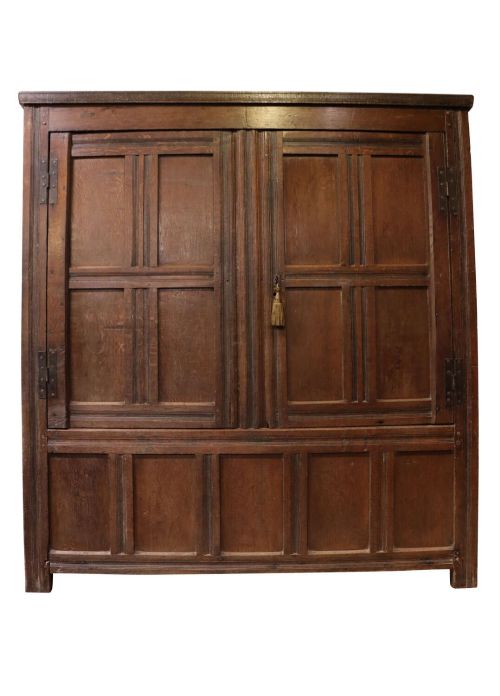 Charles II Oak Panelled Vestment Cupboard, Circa 1680