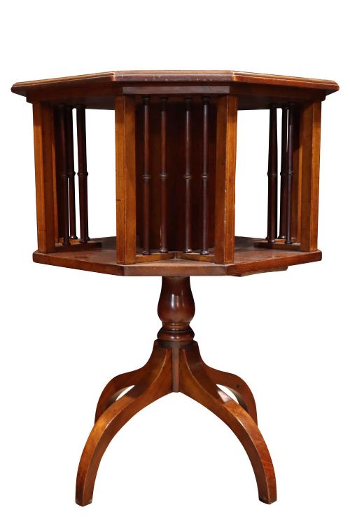 Edwardian Mahogany Octagonal Revolving Bookcase Circa 1900
