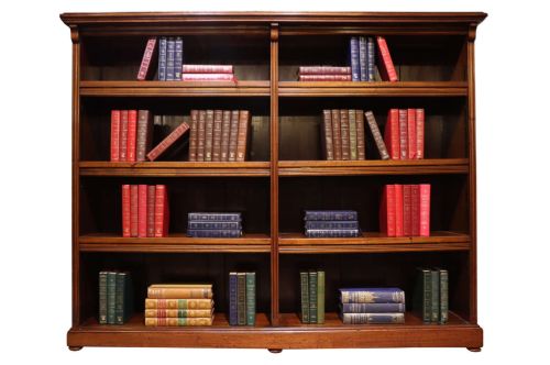 Large Edwardian Mahogany Open Bookcase with Adjustable Shelves, Circa 1900