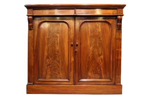 Early Victorian Mahogany Chiffonier with Flame Mahogany Panelled Doors, Circa 1840