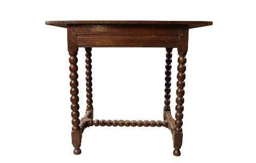 Early 18th Century Oak Side Table with Bobbin-turned Supports, Circa 1700