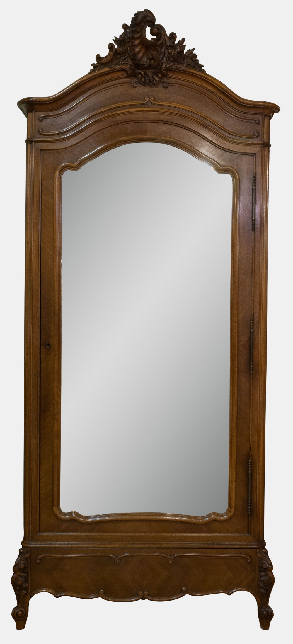 Walnut Mirror Door Armoire