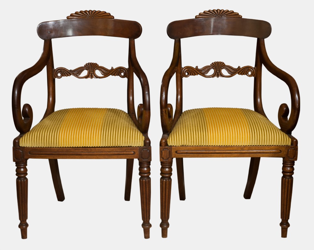 Pair of Mahogany Carver Chairs
