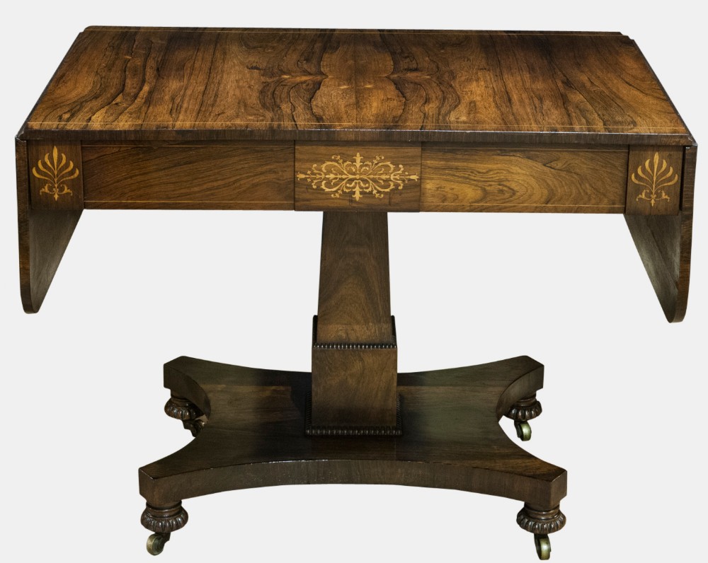 Rosewood Inlaid Sofa Table