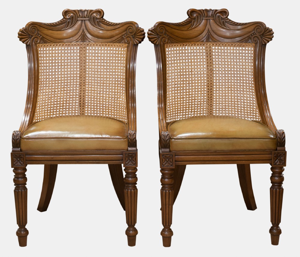 Pair of Cane Back Chairs