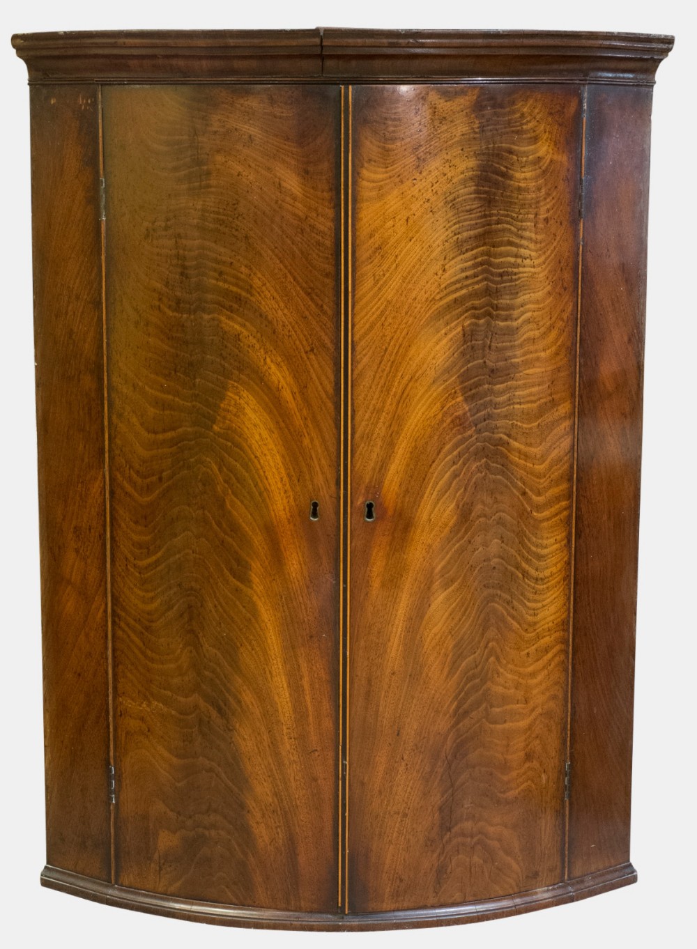Bow Fronted Hanging Corner Cupboard