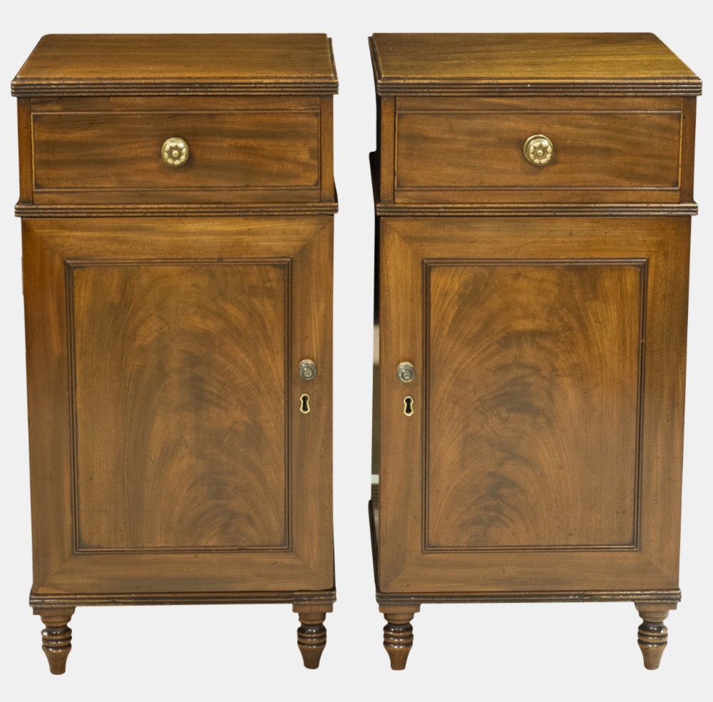 Pair of Cuban Mahogany Bedside Chests