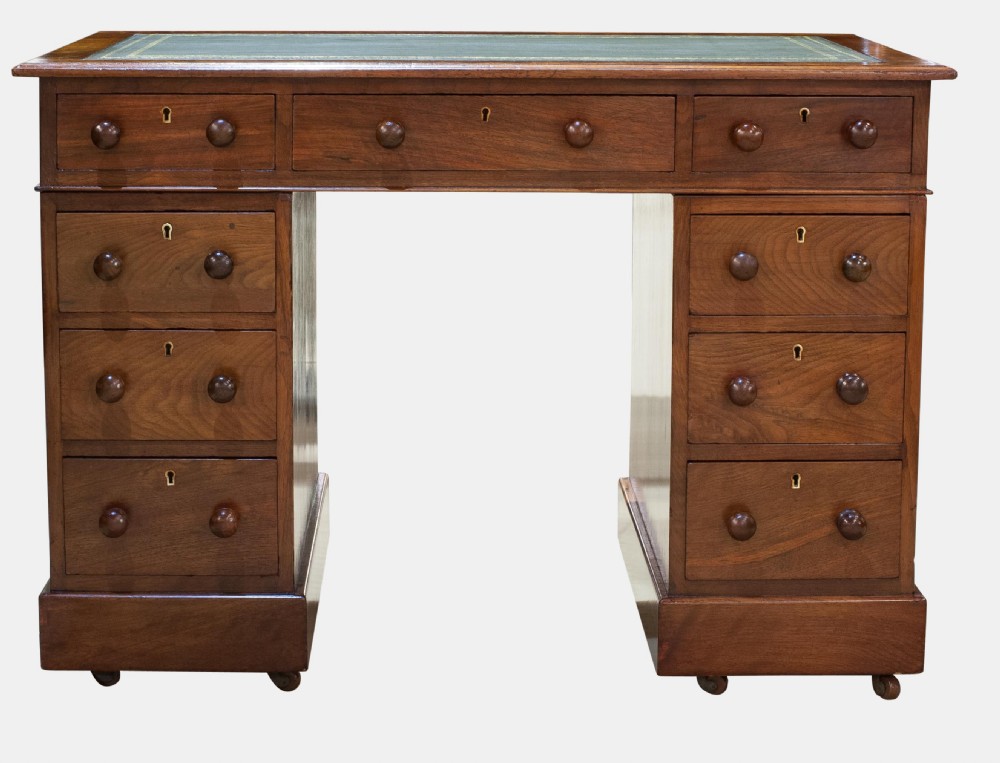 Walnut 9 Drawer Desk
