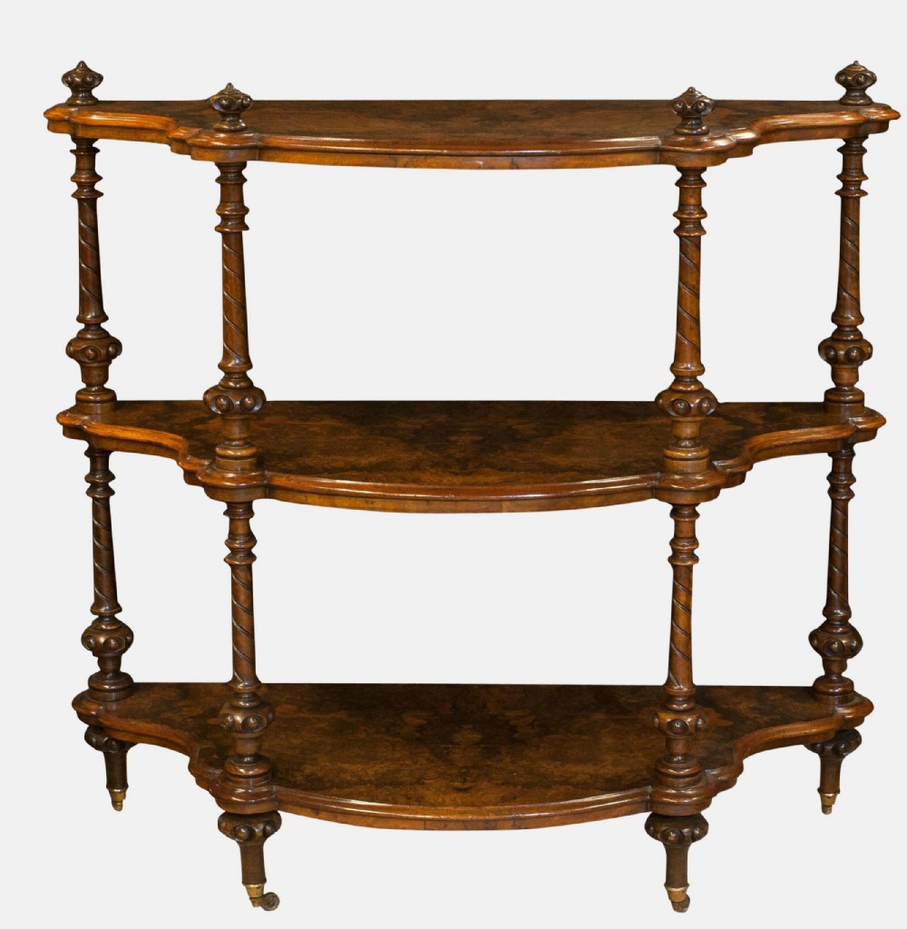 Wall Standing Burr Walnut Whatnot