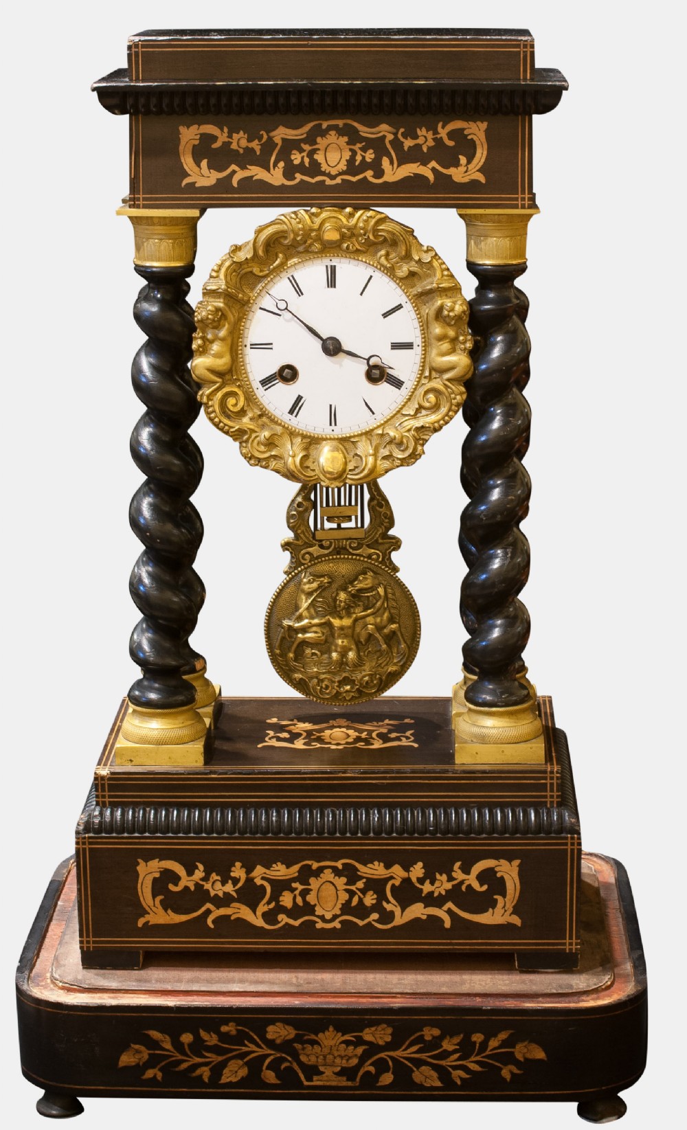 French Portico Clock Under Original Dome