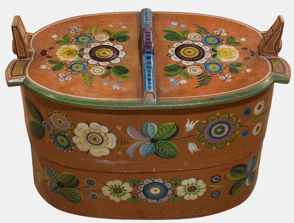 Norwegian Hand Painted Bentwood Box