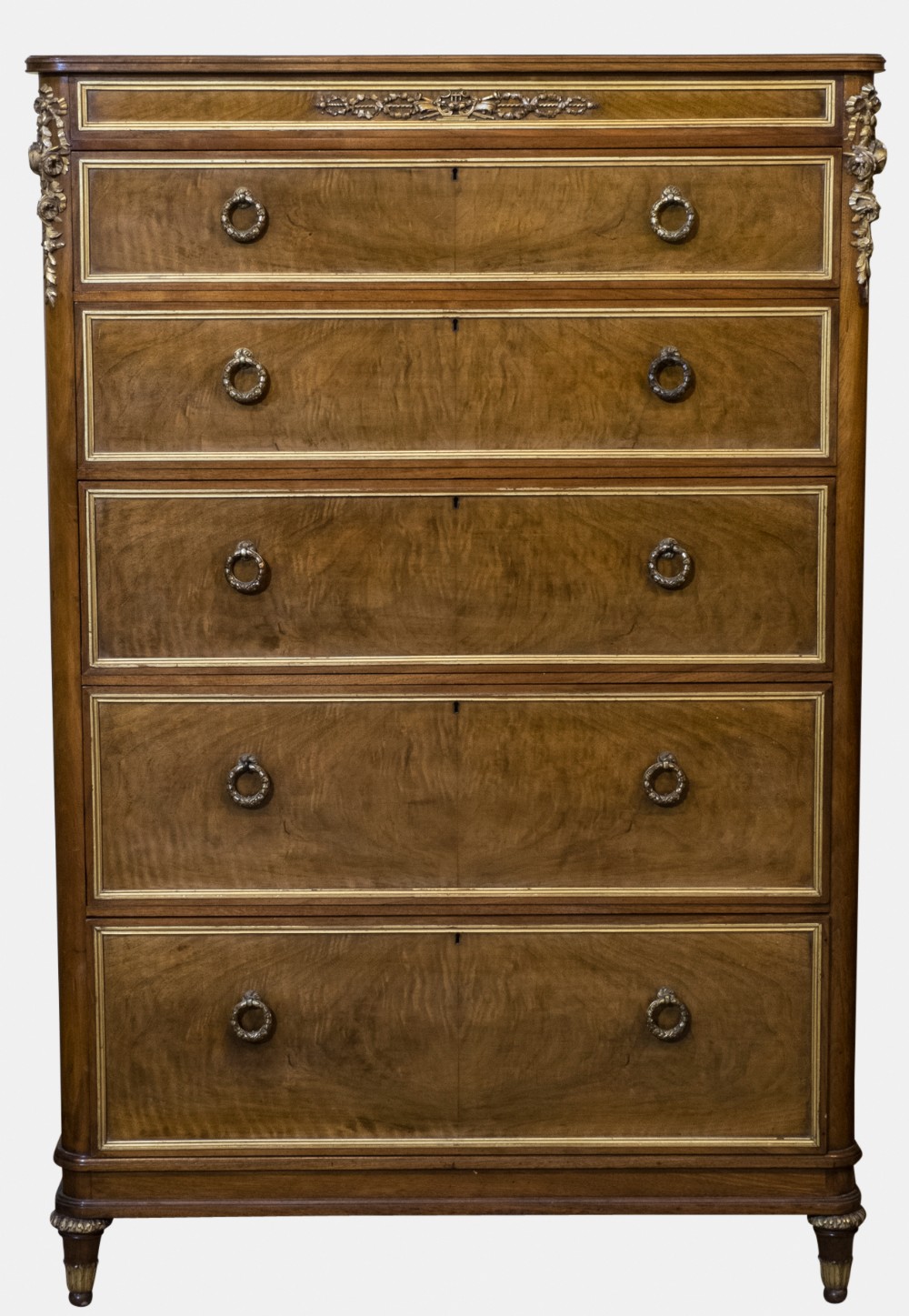 Edwardian Walnut Tall Chest