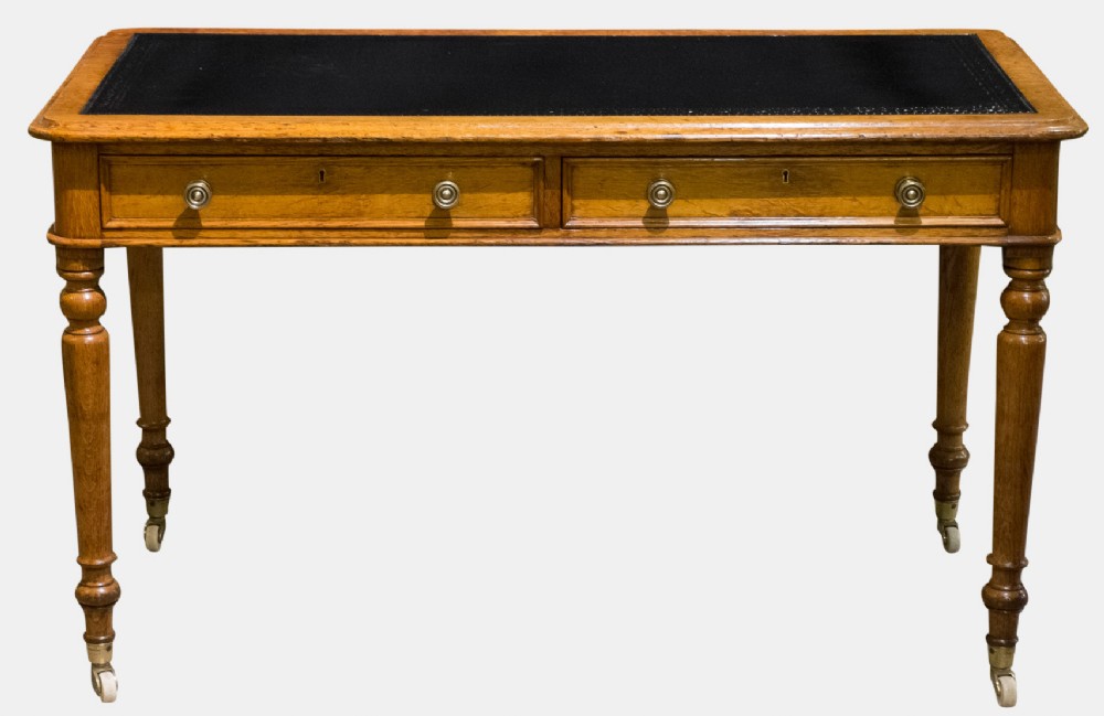 Victorian Golden Oak Writing Table