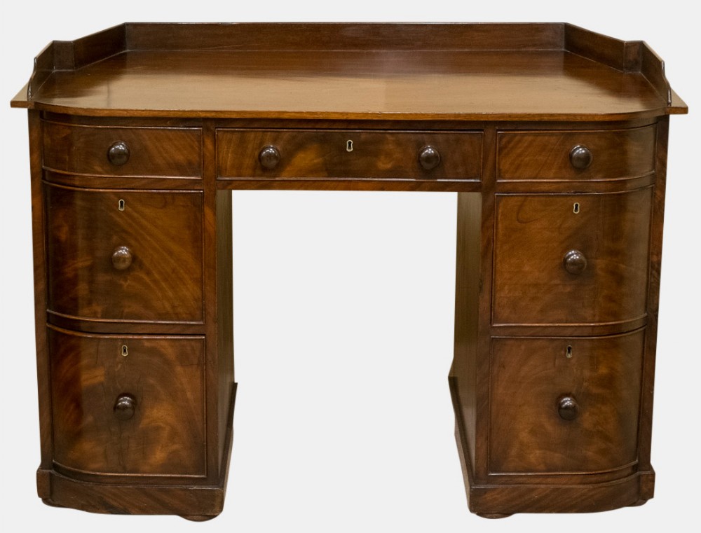 Regency Flame Mahogany Galleried Desk