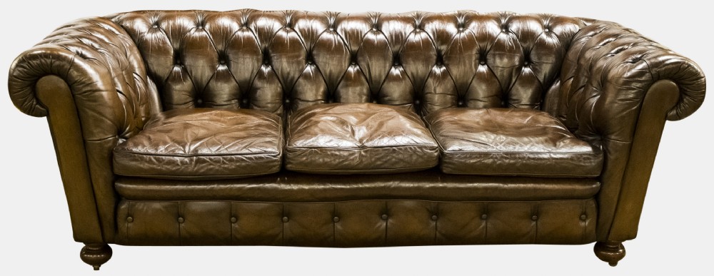 Brown Leather Chesterfield Sofa