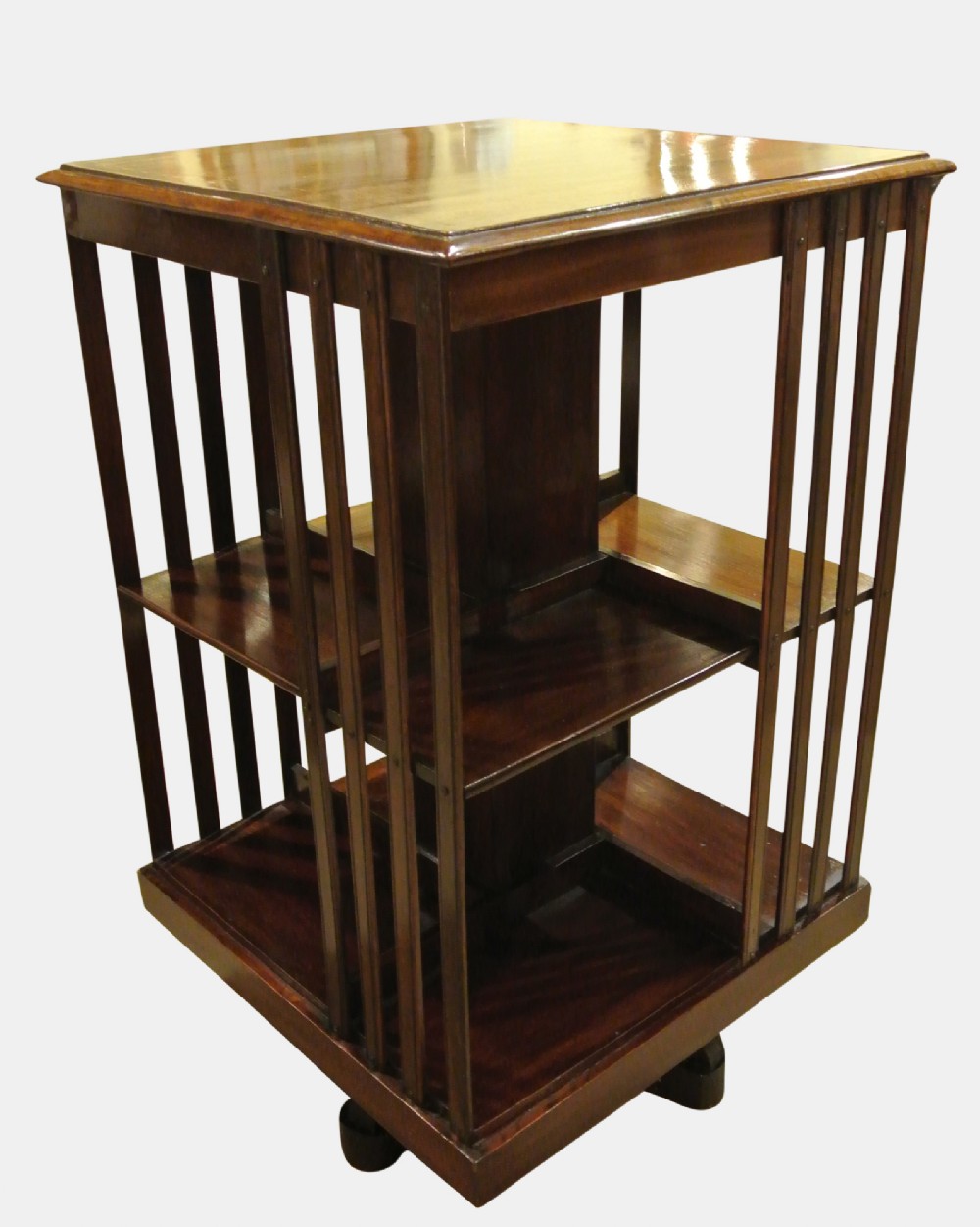 Inlaid Mahogany Revolving Bookcase