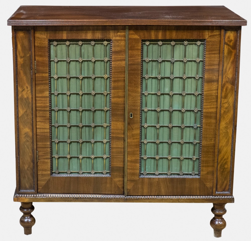 Mahogany Cabinet with Grill Doors