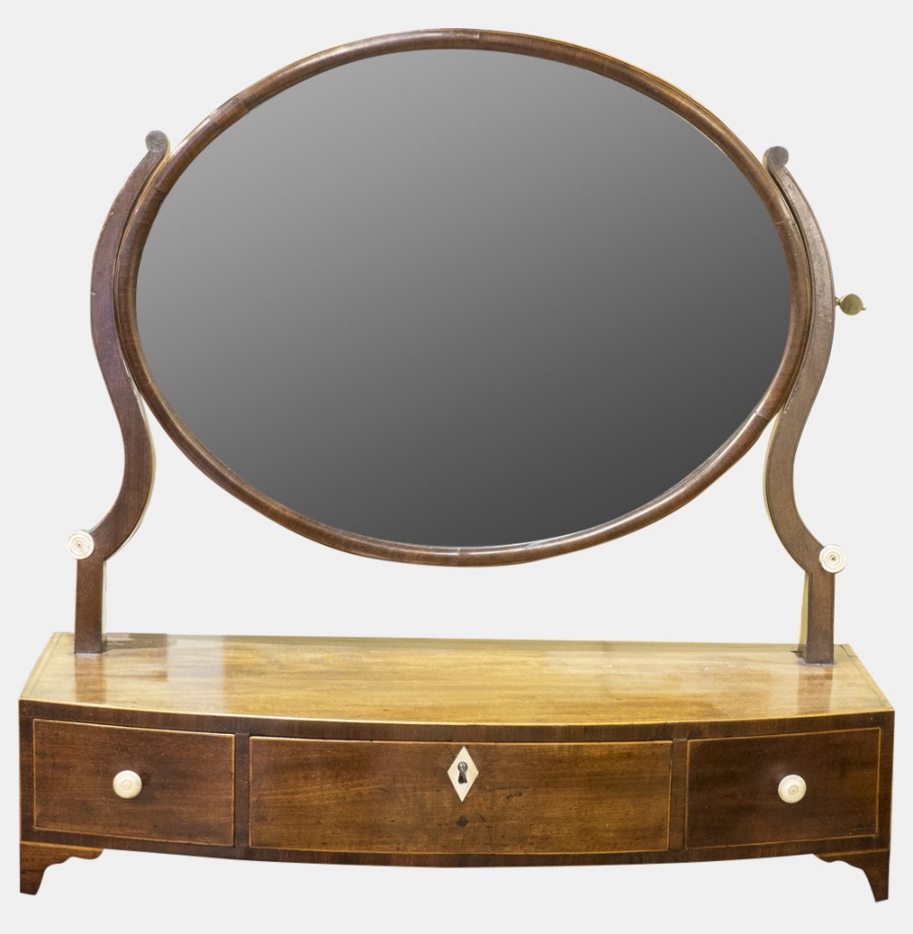 Oval Mahogany Toilet Mirror