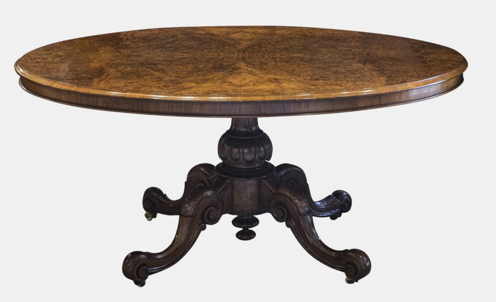 Victorian Burr Walnut Breakfast Table