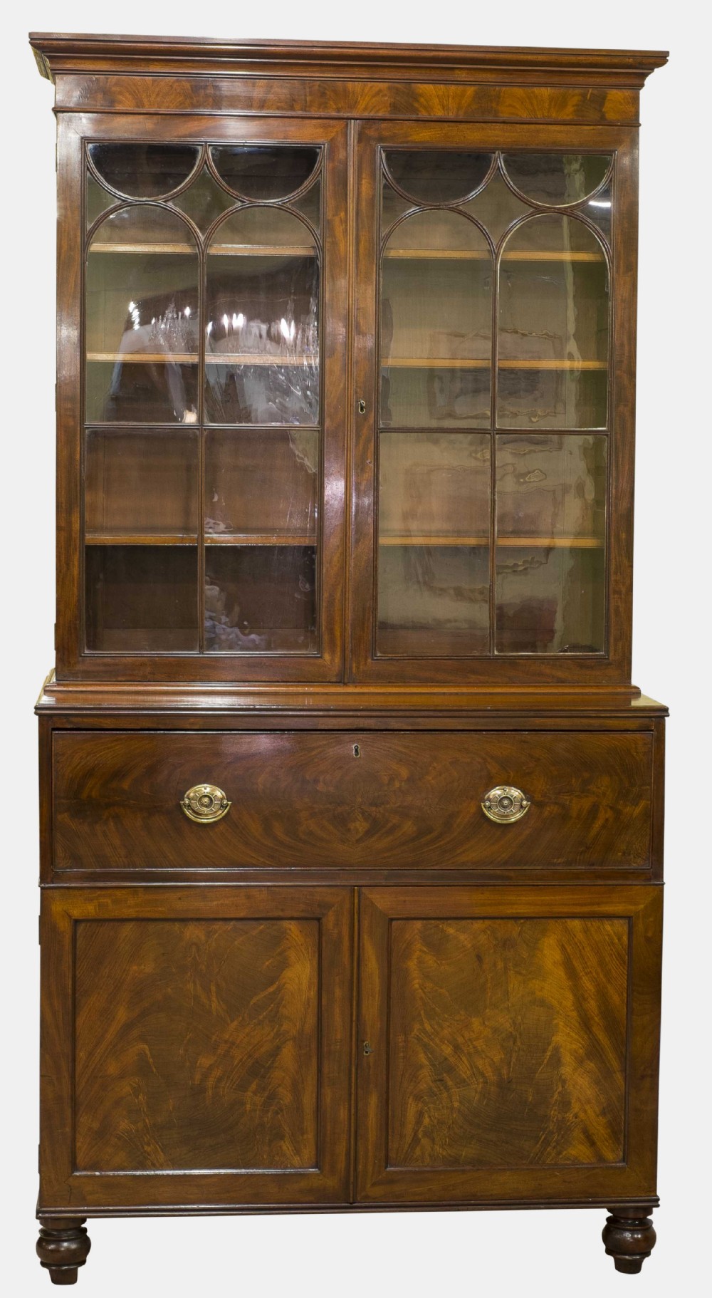 William IV Mahogany Secretaire Bookcase
