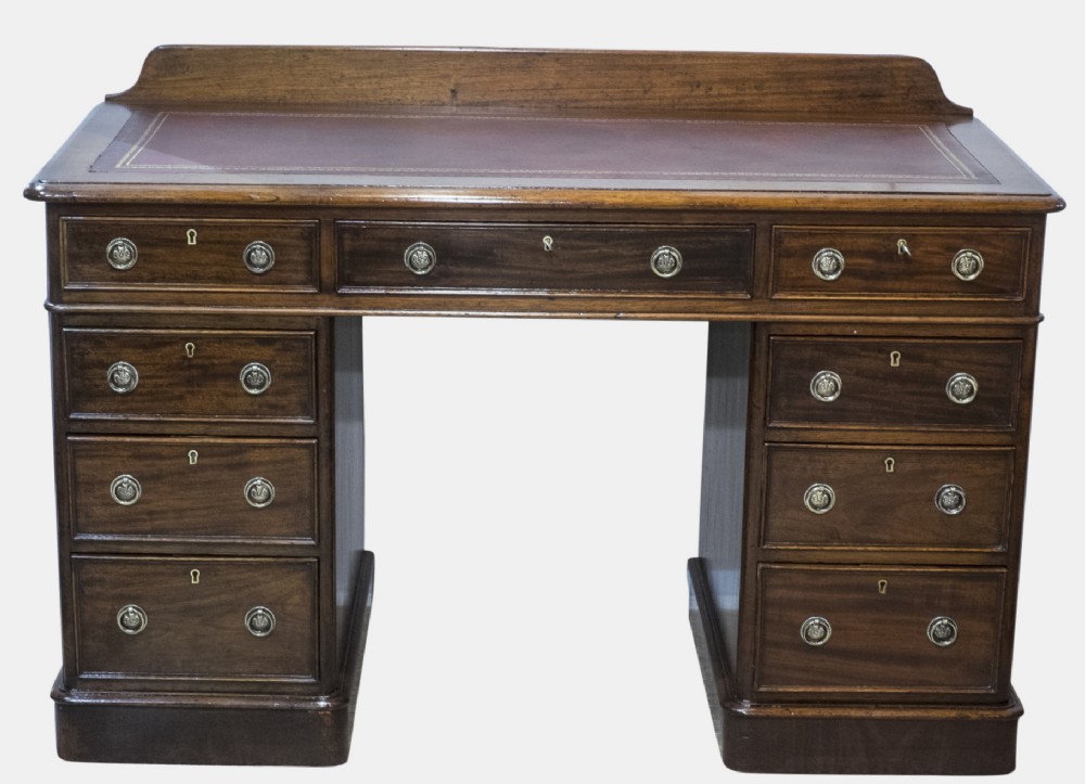 Victorian Mahogany 9 Drawer Desk