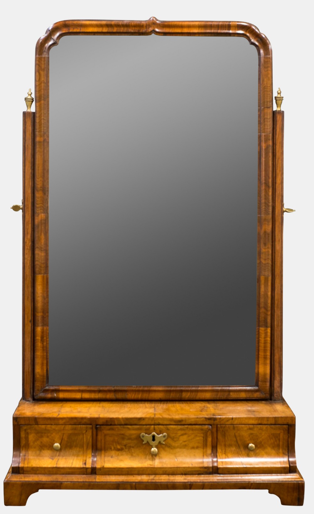 George II Walnut Boxbase Toilet Mirror