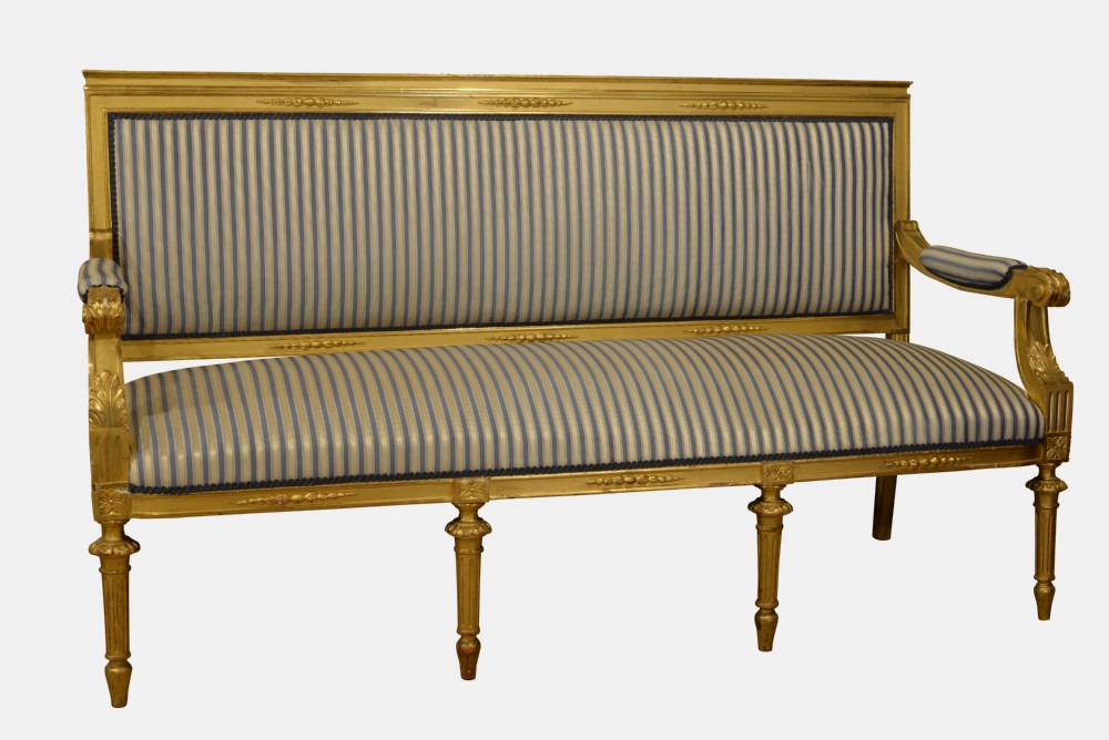 Large 19th Century Gold Gilt French Empire Sofa