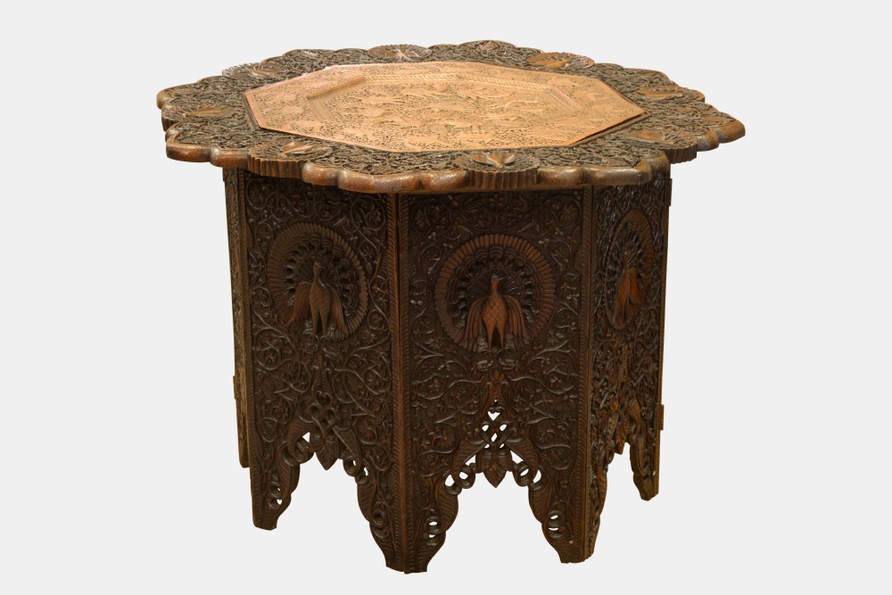19th Century Carved 'Peacock' Table