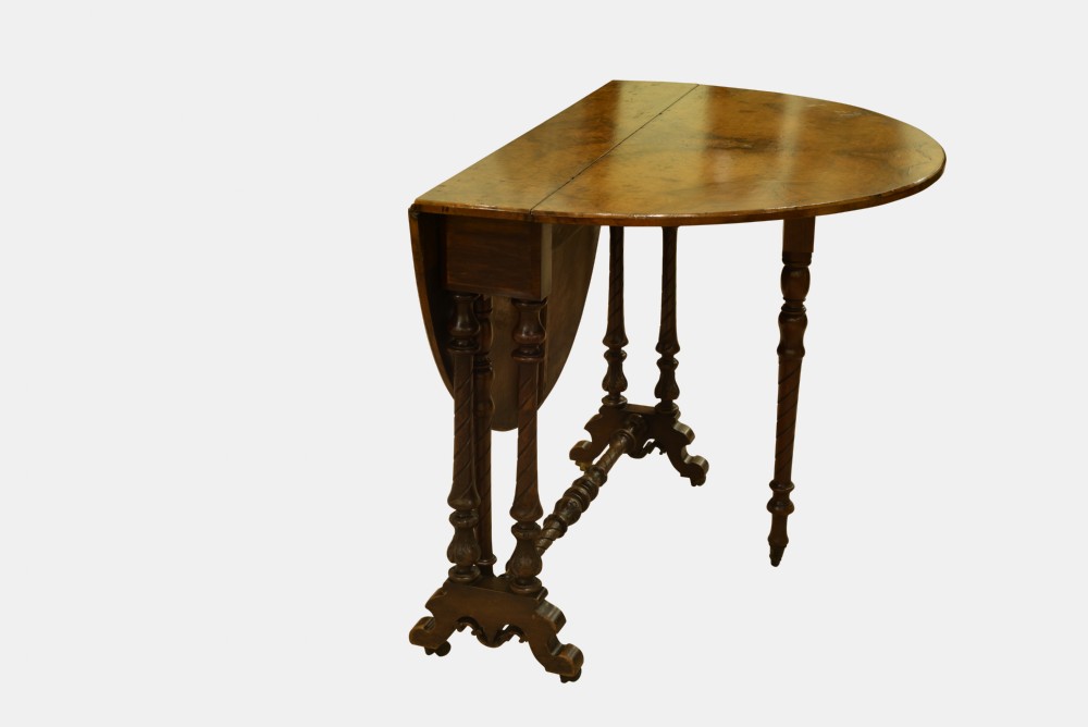 Victorian Burr-Walnut Sutherland Table