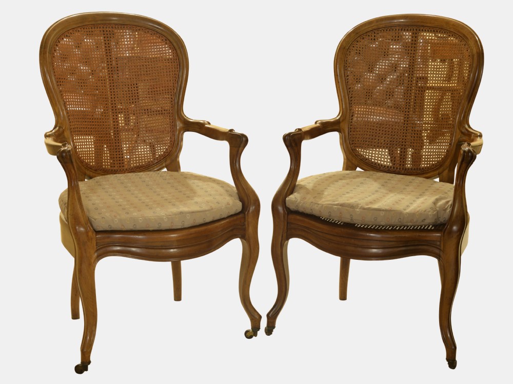Pair French Bergere Chairs