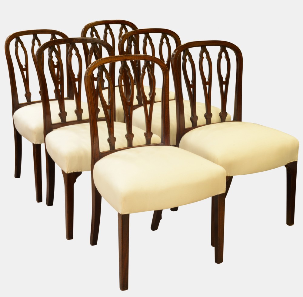 Set of 6 Rare 18th Century Mahogany Dining Chairs
