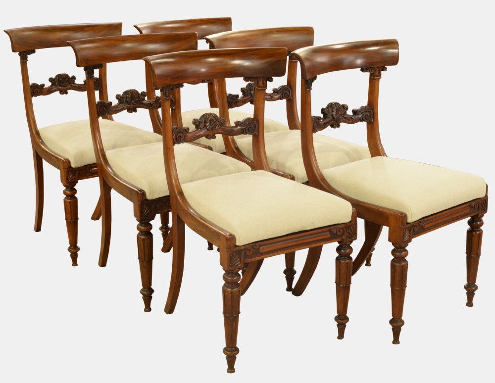 Set of 6 William IV Bar Back Dining Chairs