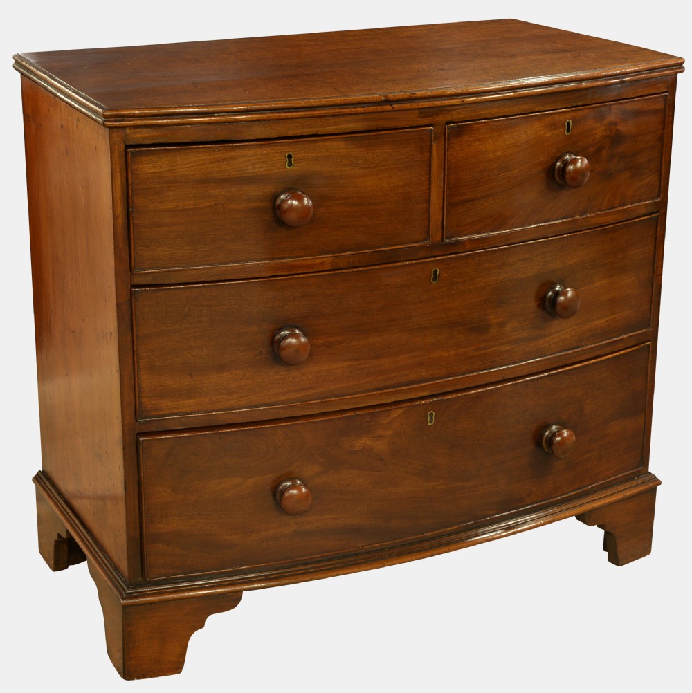 Oak Lined Mahogany Bow Chest