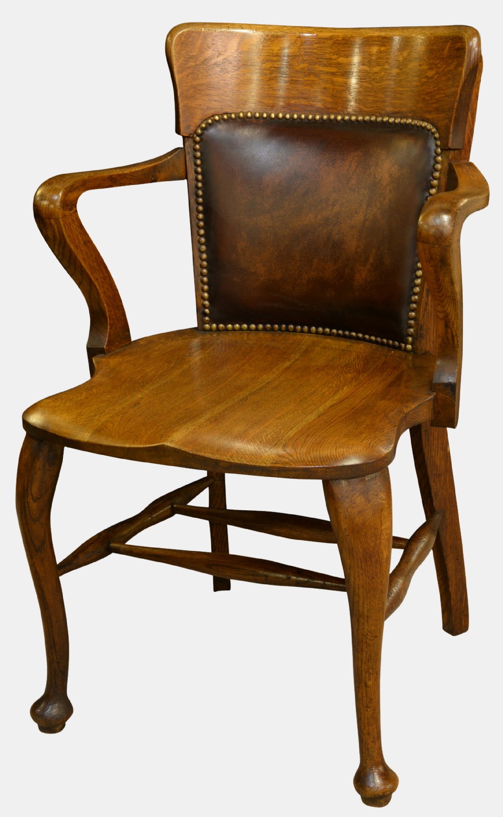 Oak Leather Desk Chair by 'John Johns & Sons'.