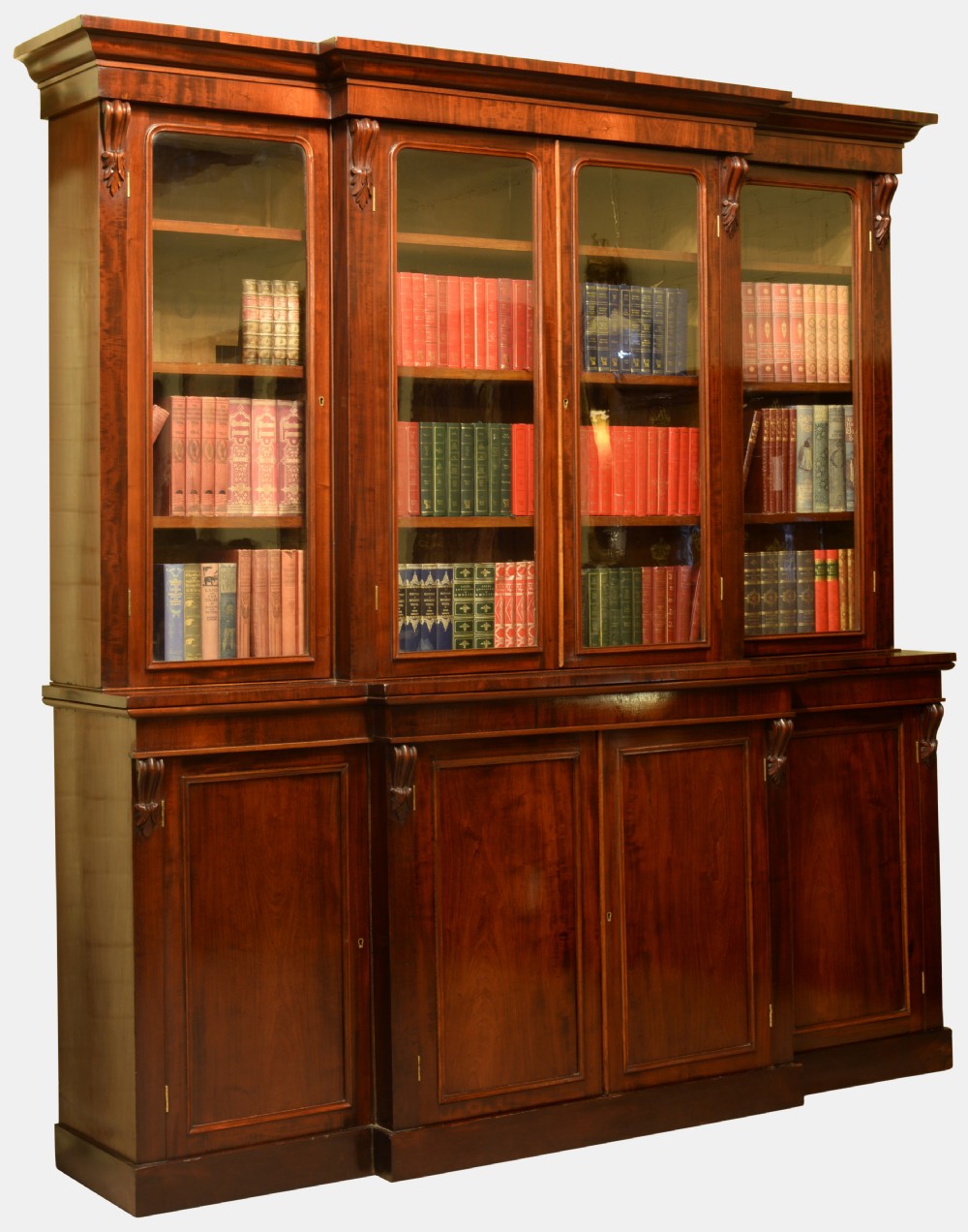 Victorian Mahogany Breakfront Bookcase