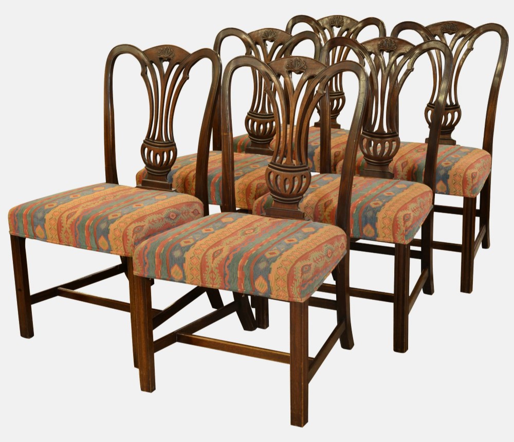 Set of 6 Chippendale Style Dining Chairs