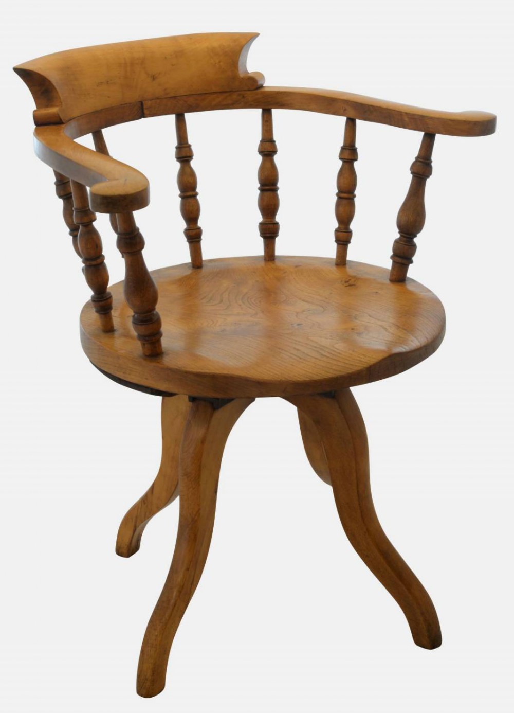 Satinbirch and Elm Revolving Disk Chair