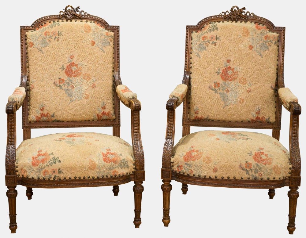 Pair of Fauteuil with Tapestry Covers