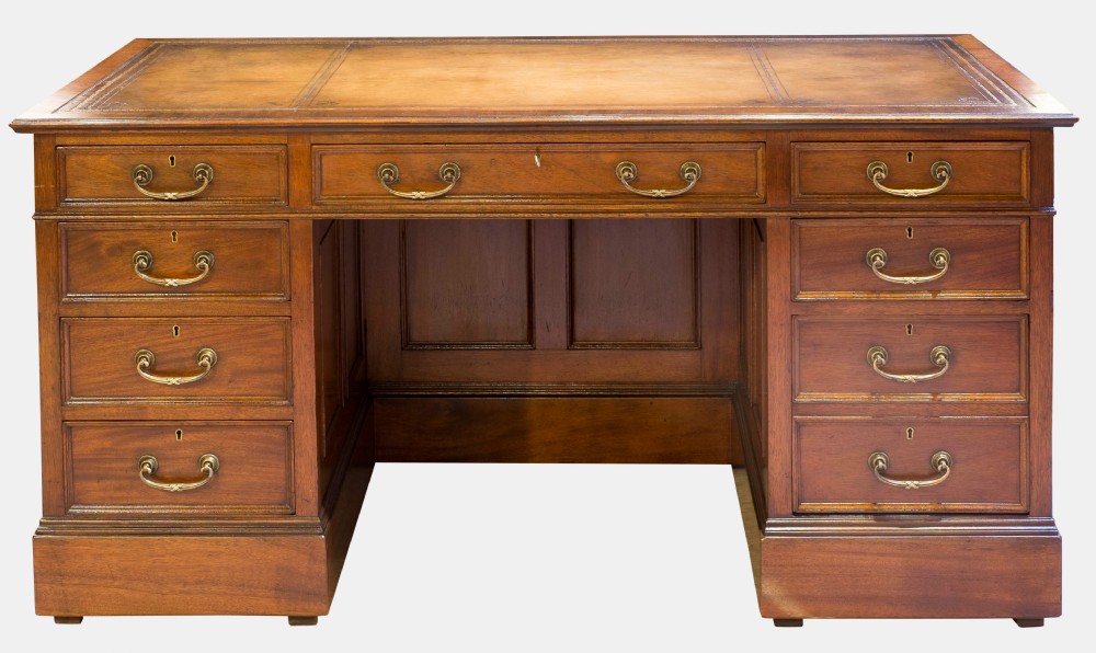 Mahogany Panelled Pedestal Desk