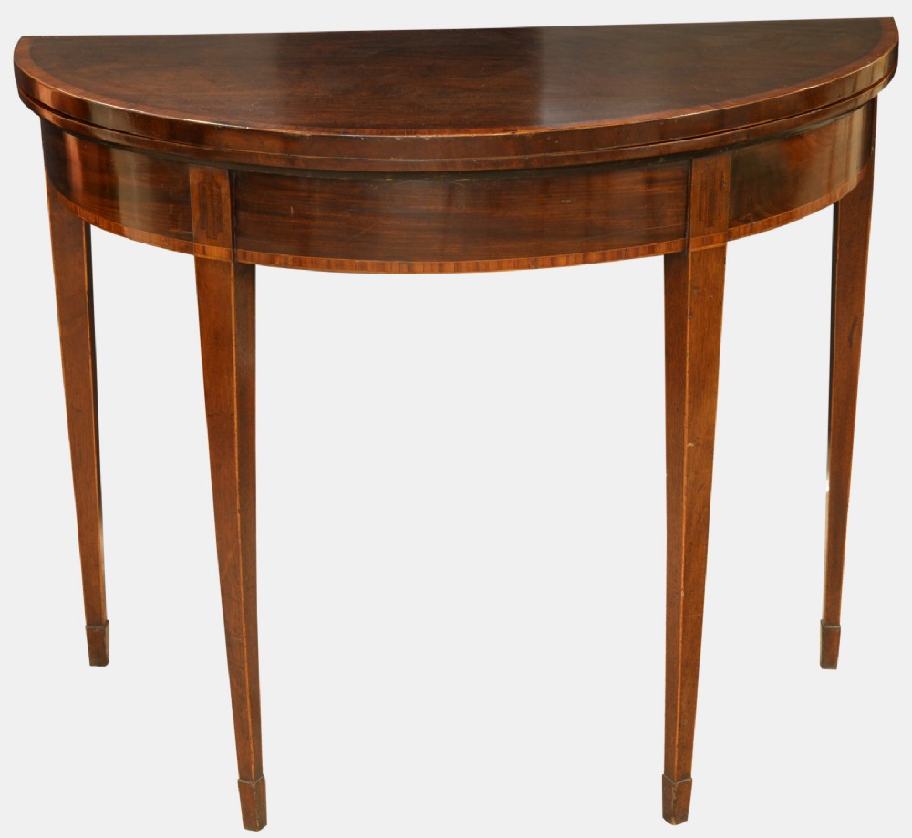 Sheraton Mahogany Demi Lune Card Table