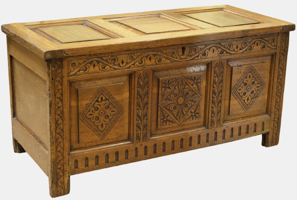17th Century Panelled Oak Coffer