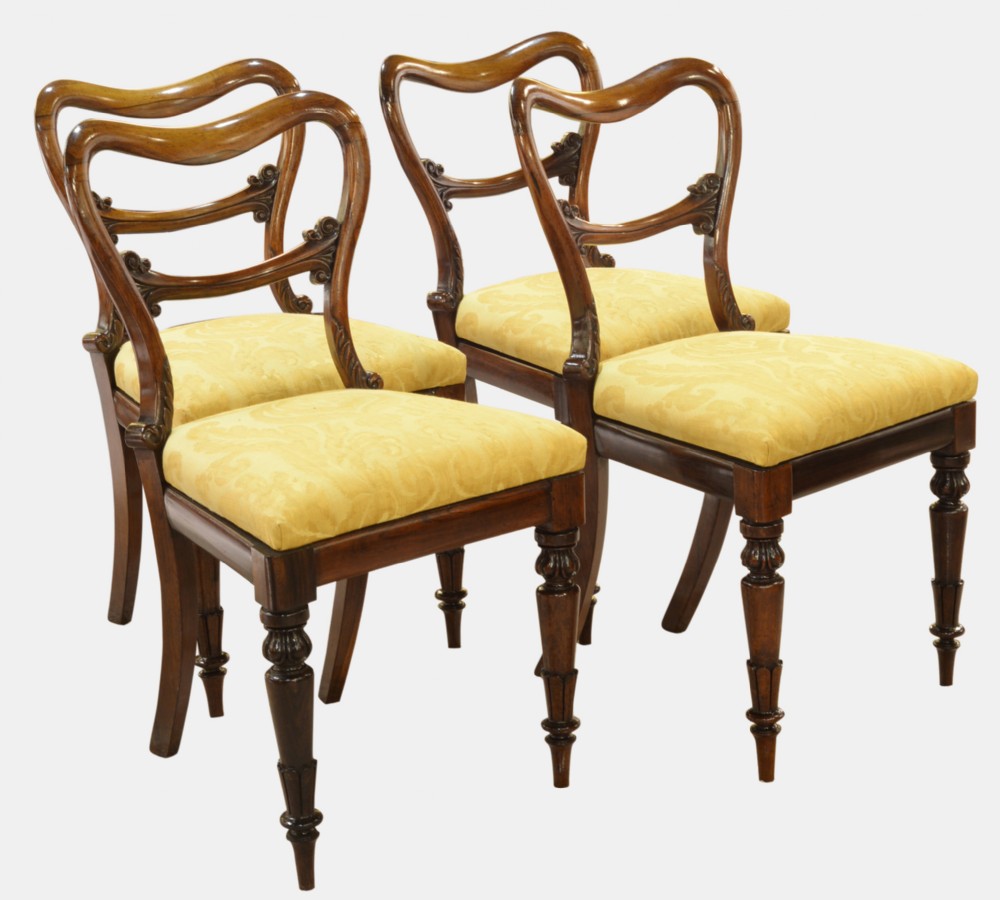 Set of 4 Victorian Rosewood Dining Chairs