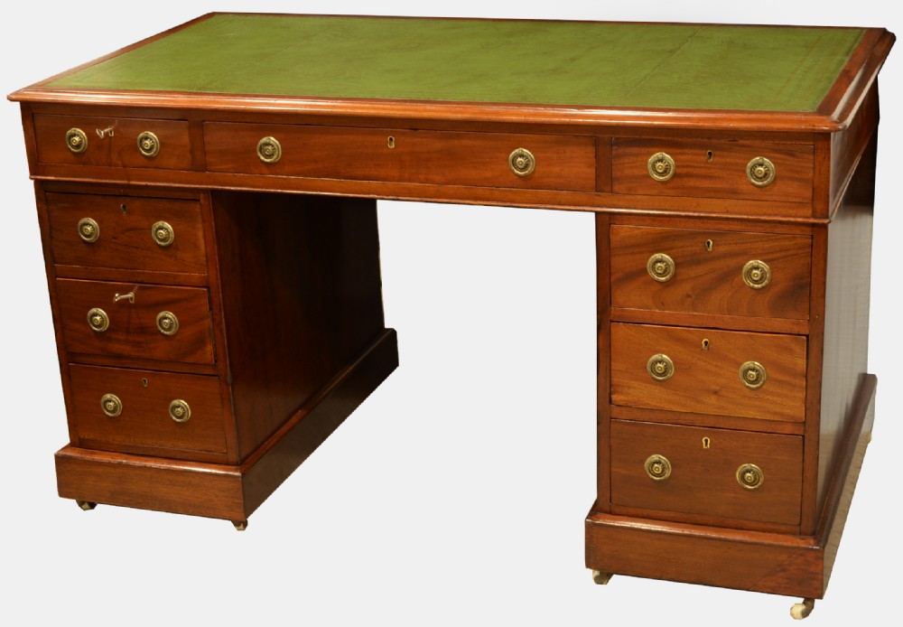 Victorian Mahogany 9 Drawer Desk