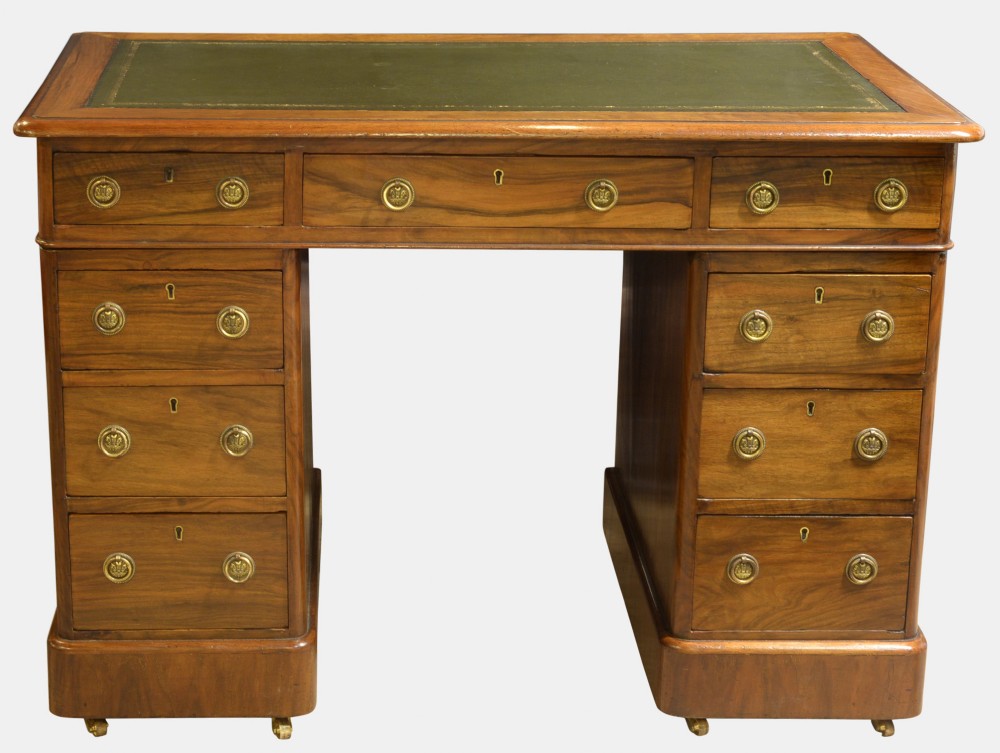 Victorian Walnut Kneehole Desk
